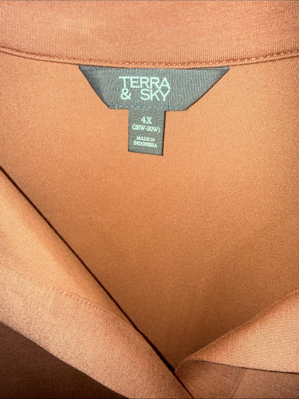 Cozy Collared Pullover Sweatshirt - Rust - Picture 5 of 5
